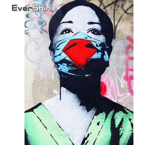 EverShine 5D DIY Diamond Embroidery Portrait Full Square Diamond Painting Woman Mosaic Rhinestones Nurse Home Wall Decor