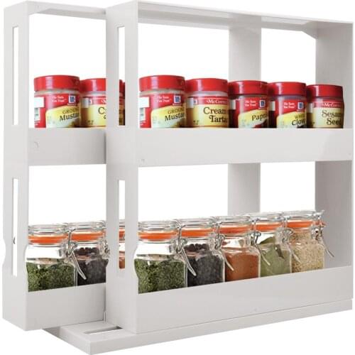 Kitchen Rotating Spice Rack Organizer Multifunctional Cabinet Cupboard Organizer Swivel Rack Storage Shelf Kitchen Supplies