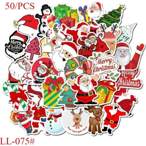LL-075# 50/pcs Christmas Collection PVC Graffiti sticker Classic Creative Design collection Gift High quality Printing