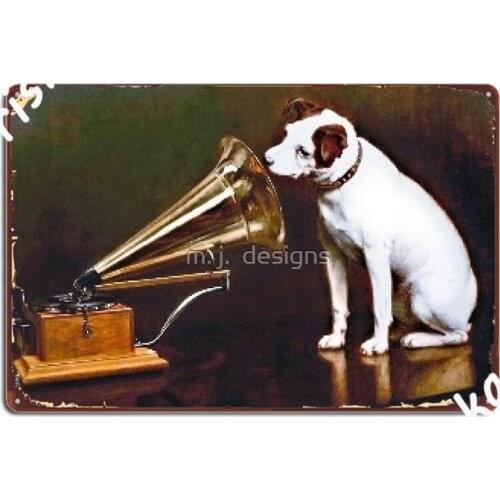 His Master S Voice Metal Sign Cinema Kitchen Custom Home Plates Tin Sign Poster