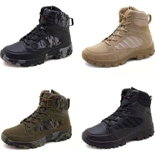 YISHEN Men Military Combat Boots Special Force Tactical Leather Army Hunting Trekking Camping Mountaineering Winter Work Shoes