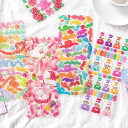 1 pcs kawaii Ribbon bear PVC Sticker Diy Diary Album Decoration Stickers Scrapbooking Planner Label Scrapbook Stickers