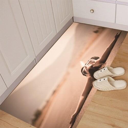 Girl Floor Sticker Mat With Twill Skid-proof Film Stickers for Kitchen Bathroom Waterproof Decals Ground Decoration Wall Poster