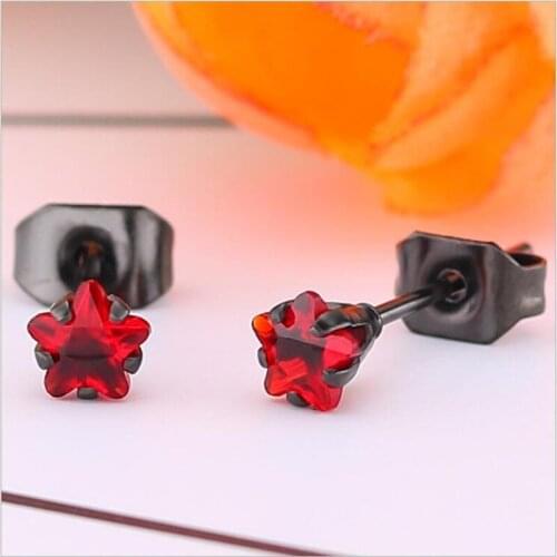 316 L Stainless Steel With 4mm Stars Stud Earrings Vacuum Plating No Fade Allergy Free Titanium Jewelry