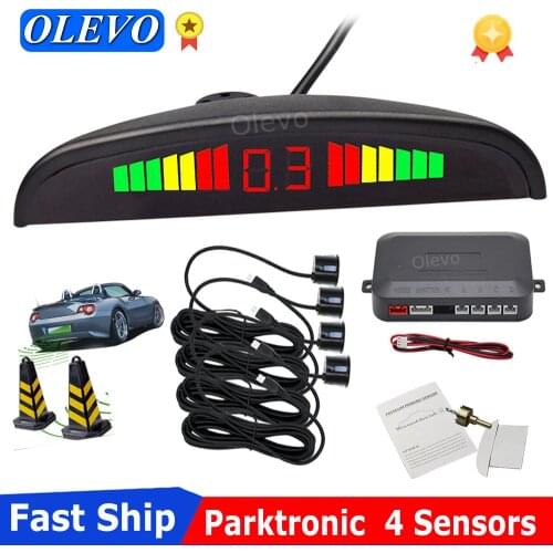 Car Auto Parktronic LED Parking Sensor with 4 Sensors Reverse Backup Car Parking Radar Monitor Detector System Display