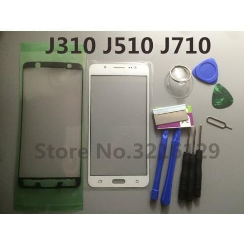 Front LCD touch screen outer glass lens replacement for samsung galaxy(2016)J5 J5108 J510 J510F J7 J7108 J710 J710F+tool+Sticker