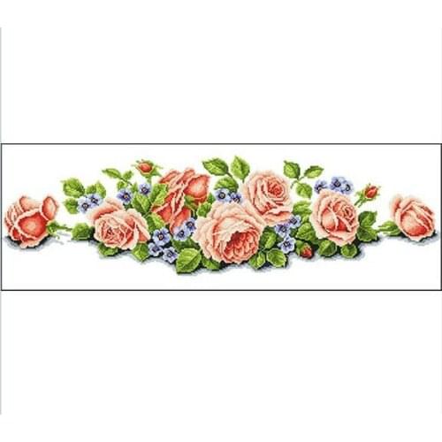 Embroidery Package Factory Shop High Quality Cross Stitch Kits Shampagne Rose Flower Top Grade