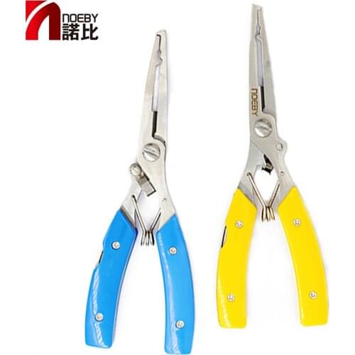 NOEBY Stainless Steel walk fish fishing pliers Two Colors Multifunctional Plier Hook Plier Fish Pliers Fishing Tools Tackle