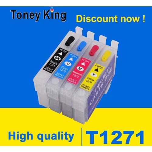 Toney King T1271 Refillable Ink Cartridge For Epson Stylus NX530 NX625 Workforce 60 545 630 633 635 645 840 845 WF-3520 Printer