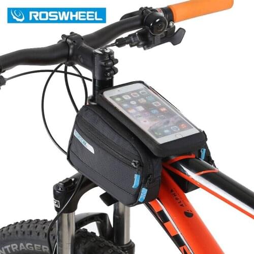 Roswheel 5.7" Bicycle Bag Backpack Front FrameTube MTB Mobile Phone Touch Screen Cycling Bike Bag Pouch Waterproof Pouch 2 Color