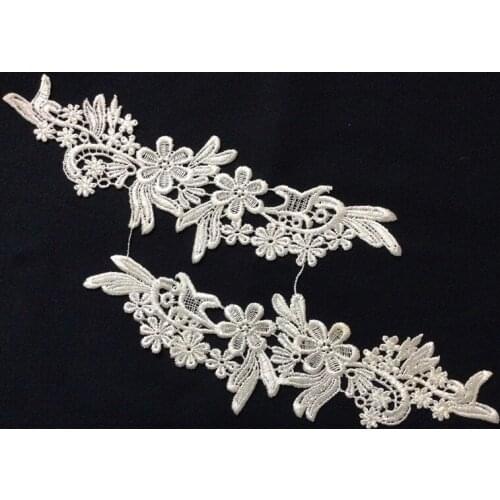 29cm*8.7cm water soluble embroidery mirrored applique,wedding dress applique,XERY-1128A