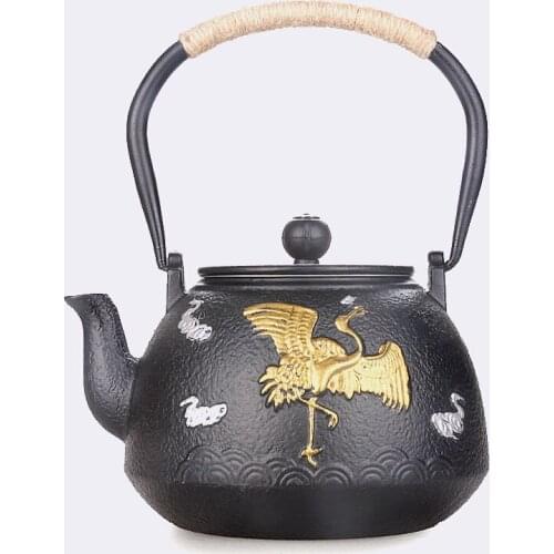 Japanese craft cast iron teapot ornaments Chinese soft uncoated tea pot water kettle heater tea maker