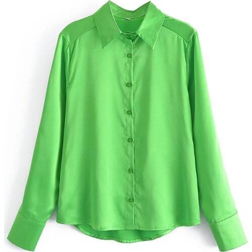 Yenkye Womens Satin Shirts