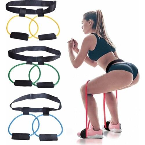 Women Yoga Pull Rope Butt Band Waist Belt Pedal Exerciser Fitness Resistance Bands For Home Gym Weight Lose Workout Training