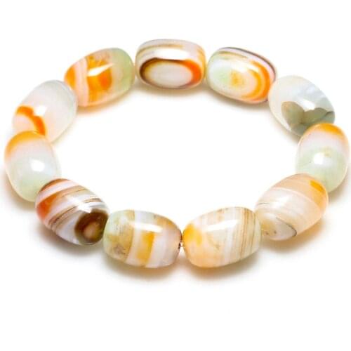 High Quality Natural Onyx Beaded Handmade Genuine Stone Jewelry Elastic Bracelet Bangles For Women Meditation Jewelry
