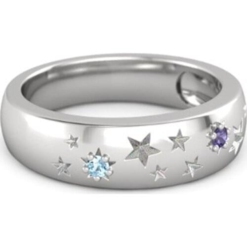 Womans Fashion Star Carving Engagement Ring Party Jewellery