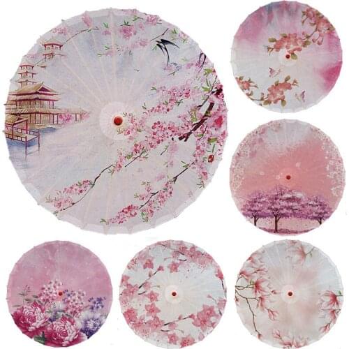 1Pc Classical Printed Silk Umbrella Chinese Style Ceiling Decorative Dancing Tool Home Ornament