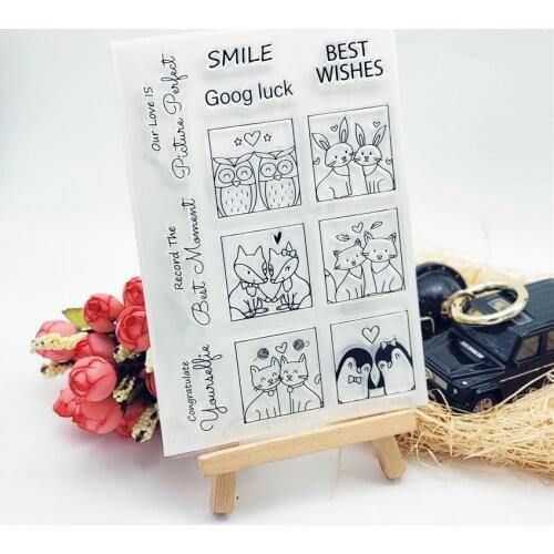 11*16CM Animal couple Transparent Clear Stamps / Silicone Seals Roller Stamp for DIY scrapbooking photo album/Card Making