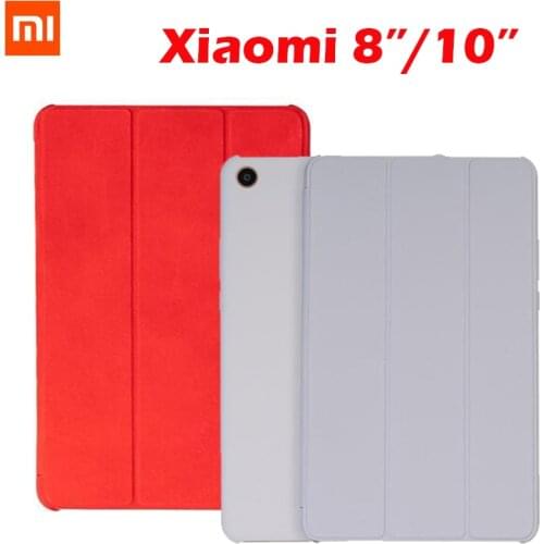 2019 Original Xiaomi MiPad 4 / 4 Puls Case Leather Smart Flip Cover Xiaomi MI pad Tablet 4 8" /4 Plus 10" Protective Stand Shell