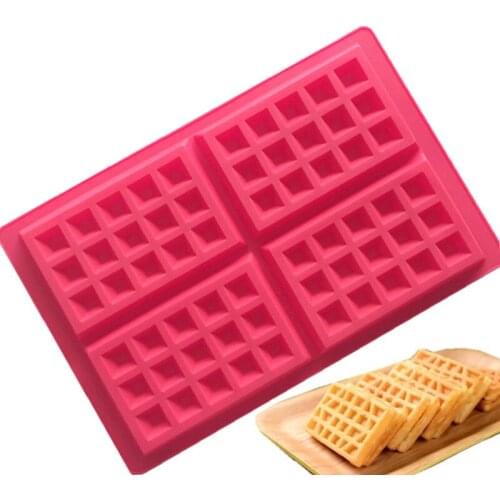 4 square delicious waffle silicone cake mold baking biscuit mold high temperature resistant muffin mold