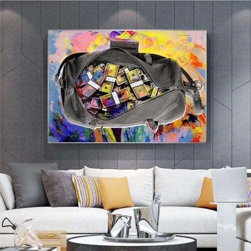Nordic Abstract Purse Money Posters and Prints Canvas Painting Quadro Wall Art Picture for Living Room Home Decoration Cuadros