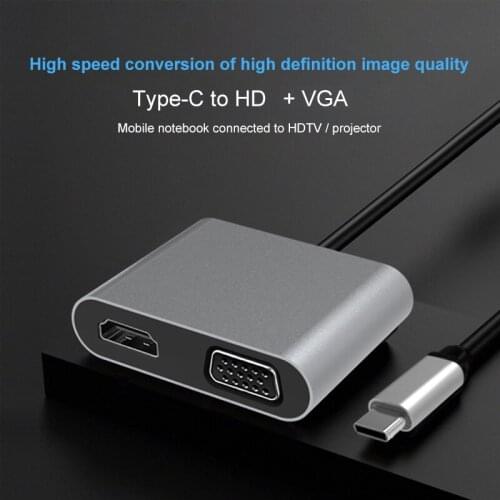 Type-C To HD-compatible 4K VGA USB C 3.0 Hub Adapter For MacBook For Nintendo For Samsung S9 Dex For Huawei P20 For Xiaomi 10 TV