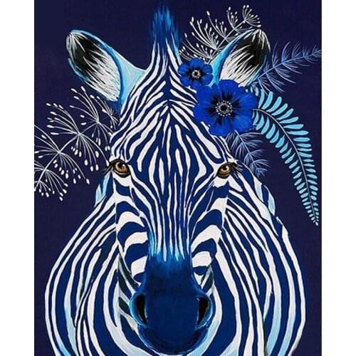 5D DIY full circular diamond painting animal zebra diamond cross stitch rhinestone painting wedding decor home