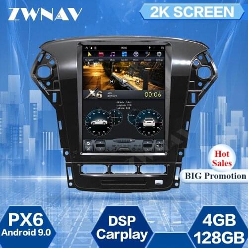4+128GB Tesla Screen For Ford Mondeo MK4 2011 2012 2013 Android 9.0 Car Multimedia Player GPS Navigation Audio Radio Stereo Unit