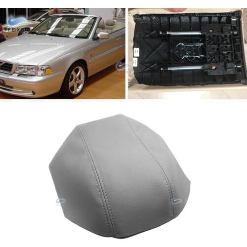 For Volvo S70 V70 C70 1993 - 1998 1999 2000 2001 Car Microfiber Leather Center Control Lid Armrest Box Cover Sticker Trim Gray