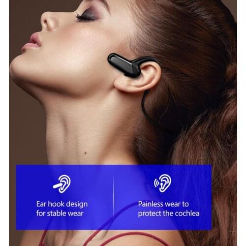 F808 Wireless Headset Bluetooth 5.0 Bone Conduction HiFi Ear Hook Sports Earphone for Cycling Running Fitness Climbing Driving