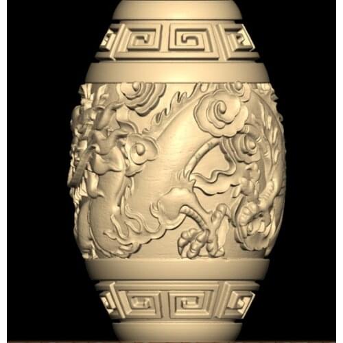 3D STL format file for four axis cnc router machine dragon column