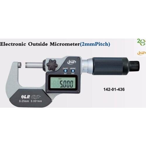 IP65 waterproof digital outside micrometer 2mm pitch screw for quick measurement 0-25mm 0.001mm 142-01-436 25-50mm 50-75