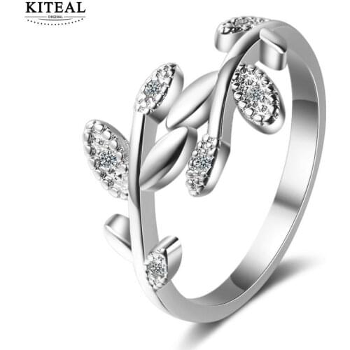 KITEAL exo silver plated size Resizeable Lady Joint Knuckle Rings Leaves ring men bone