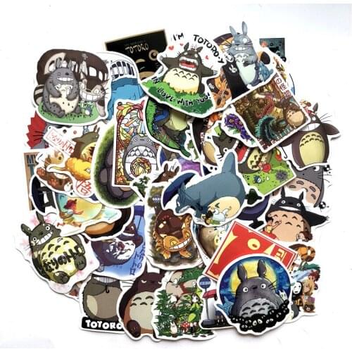 50pcs/Lot Japanese Movie My Neighbor Totoro Cute Stationery Stickers For Car Laptop Notebook Luggage Decal Fridge Skateboard F4