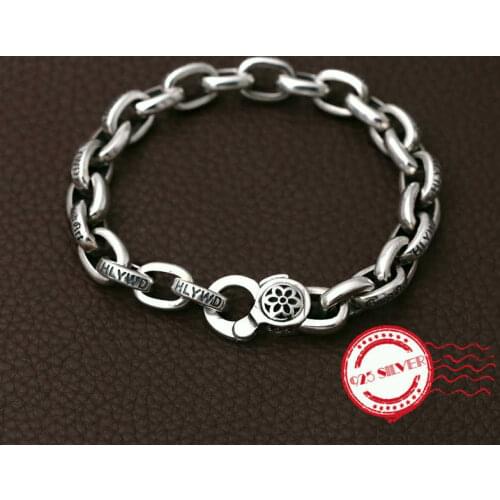 S925 sterling silver mens bracelet personalized fashion jewelry handmade retro rough twist shape 2018 new gift to send lover