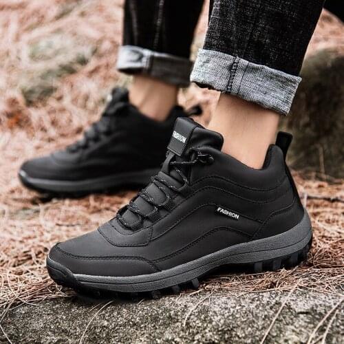 2021 New Winter Boots Fur Warm Snow Boots Men Winter Boots Work Shoes Men Waterproof Ankle Boots Outdoor Sneakers Footwear