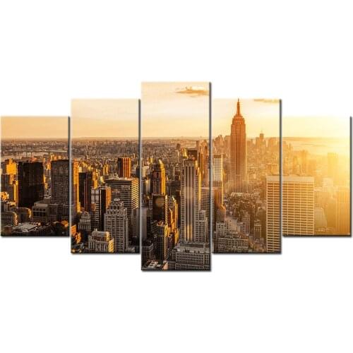 New Your Cityscape Poster 5 Piece Modern Canvas Paintings Wall Art Picture For Home Decoration
