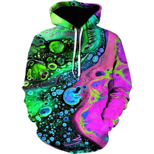 Psychedelic swirl of vibrant colors 3D Print Sweatshirt Harajuku style streetwear hoodie Casual loose hoodies maneskin jacket