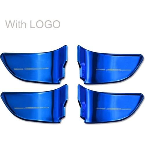 QHCP Car Door Inner Bowl Sticker Stainless Steel Interior Doors Bowl Stickers 4Pcs For Subaru Forester Legacy Outback XV BRZ WRX