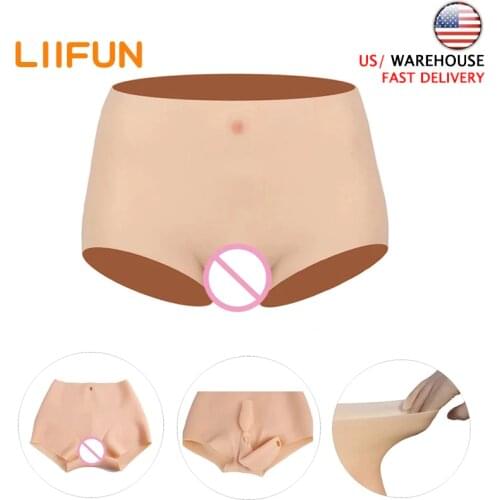 Liifun Realistic Silicone Penetrable Fake Vagina Panties Boxer Underwear For Crossdresser Artificial Transgender Drag Queen Male