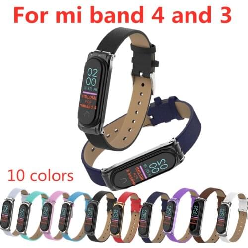 Watch band for Xiaomi Mi Band 3 Sport Strap watch Leather wrist strap For xiaomi mi band 4 accessories bracelet Miband 4 3 Strap