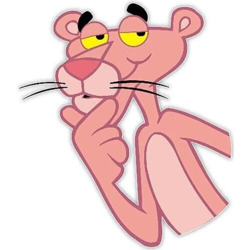 S50111# 13/15/17CM Personality Pink Cartoon Decal for Panther Car Sticker on Motorcycle Laptop Decorative Accessories