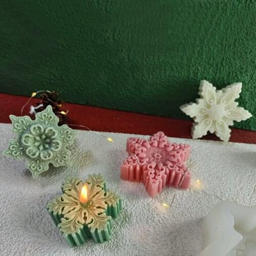 Silicone Snowflake Mold Fondant Scented DIY Handmade Soap Mould Candy Chocolate Making Tool Christmas Featival Decor