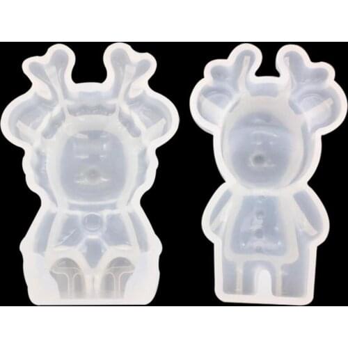 Christmas Elk Fallow Deer Mirror Silicone Mold diy Crystal Epoxy Swing Mobile Phone Stand Mobile Shell Decoration