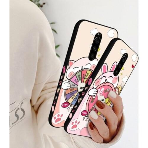Luxury Roulette Silicone Case For Sony Xperia 5 2019 XZ4 XZ1 Compact XZ XZ 2 XZ3 Cute Cat TPU Back Cover For Xperia 1 10 Plus