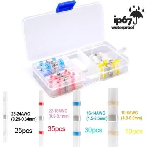 50Pcs/100Pcs Set Heat Shrink Wire Connectors Solder Sleeves Waterproof Fast Butt Terminals Terminator Electrical Electrician SST