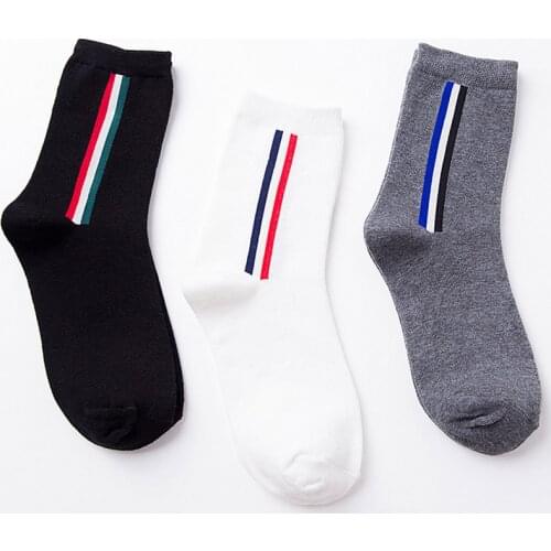 Street Style Hiphop Crew Socks Harajuku Fashion Skateboard Socks High Quality Vertical Stripes Cotton Men Women Sock