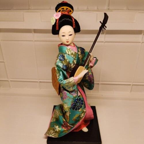 30cm 12inch Japanese Brocade Kimono Kabuki Doll Geisha Figure Figurine Statue Decor Kids Toys Gifts Display Ornaments