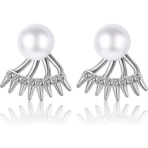 Hot sell New Fashion Pearl Design 925 Sterling Silver Stud Earrings for Women Girls Promotion Christmas Gift Drop Shipping