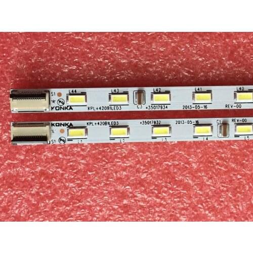 1pair x Original LED TV Backlight Strips for Konka LED42X8100PDE KPL+420B1LED3 35017968 35017966 44-LEDs 472mm Aluminum plate